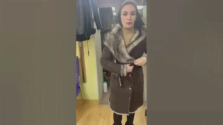 Дубленка женская тоскана, удлиненная с капюшоном