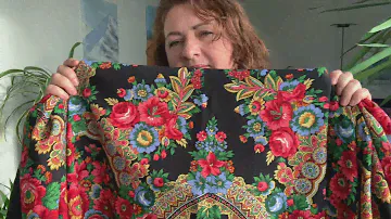 Обзор и самые простые намотки Павловопасадская шаль   Подкова. Черная. 148 оочень красивая